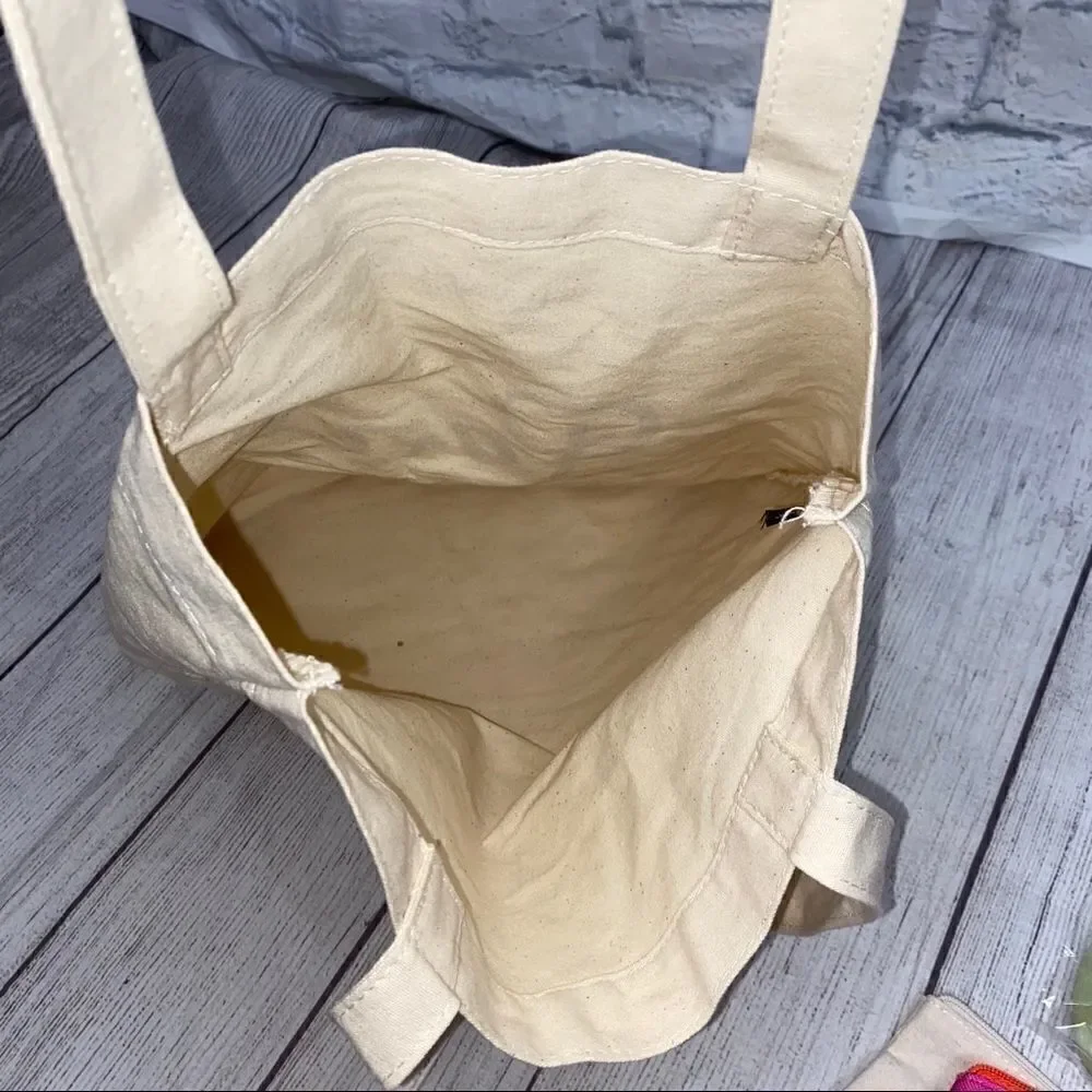 Lancôme Paris canvas tote, makeup bags, sleep mask